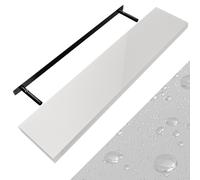 Etagère murale flottante 110cm max. 15kg blanc brillant MDF robuste effet flottant support de fixation inclus étagère bois