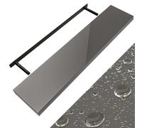 Etagère murale flottante 110cm max. 15kg gris brillant MDF robuste effet flottant support de fixation inclus étagère bois rangement