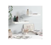 Etagère murale flottante 2 pcs Blanc brillant 40x23x3,8 cm MDF