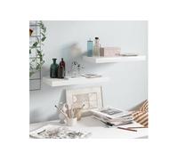 Étagère murale flottante 2 pcs Blanc brillant 50x23x3,8 cm MDF Blanc brillant G