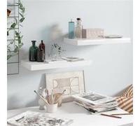 Étagère murale flottante 2 pcs Blanc brillant 50x23x3,8 cm MDF Blanc brillant G