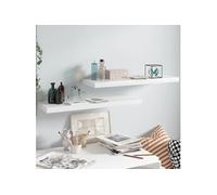 Etagère murale flottante 2 pcs Blanc brillant 80x23,5x3,8cm MDF
