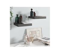 Etagère murale flottante 2 pcs Gris brillant 23x23,5x3,8 cm MDF