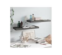 vidaXL Étagère murale flottante 2 pièces Gris brillant 60×23,5×3,8 cm MDF