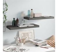 vidaXL Étagère murale flottante 2 pièces Gris brillant 60×23,5×3,8 cm MDF