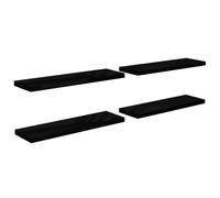 Étagère Murale Flottante 4 Pcs Noir Brillant 120x23,5x3,8cm Mdf Vidaxl Vidaxl Noir