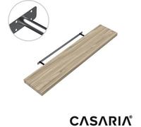 Etagère murale flottante 50cm max. 15kg chêne MDF robuste effet flottant support de fixation inclus étagère bois rangement livre