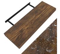 CASARIA® Étagère murale en bois Chêne foncé Étagère suspendue avec support Capacité de charge 15kg Cuisine Salon Entrée Étagère flottante Bibliothèque Étagère flottante 70cm