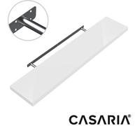 Etagère murale flottante 90cm max. 15kg blanc brillant MDF robuste effet flottant support de fixation inclus étagère bois rangement