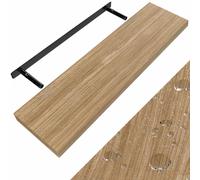 Etagère murale flottante 90cm max. 15kg chêne MDF robuste effet flottant support de fixation inclus étagère bois rangement livre