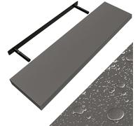 Casaria® Étagère Murale Flottante Grise 90 cm MDF Robuste Effet Flottant Support de Fixation Inclus étagère Bois