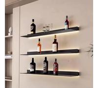 Étagère murale flottante à DEL avec éclairage intégré en aluminium pour entrée, bar, comptoir, salle de bain (gris, 120 x 20 x 6 cm)