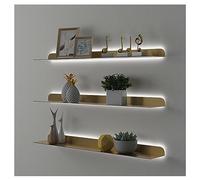 Étagère murale flottante à LED en acier robuste pour décoration d'intérieur moderne, idéale pour les chambres, les restaurants, les bars et les magasins de détail - Solution de rangement élégante