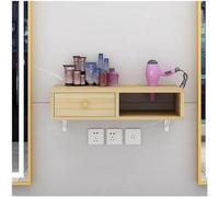 Étagère murale flottante avec tiroir - Meuble de rangement mural avec trous pour sèche-cheveux, pour salon de beauté ou spa, salon de coiffure, maison et salle de bain