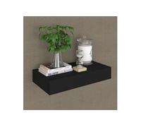 vidaXL Étagère murale flottante avec tiroir Noir 48x25x8 cm