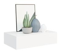 Étagère murale flottante avec tiroir - Organiseur de rangement en MDF noir pour décoration d'intérieur - Solution élégante et fonctionnelle pour économiser de l'espace, 40 x 23,5 x 10 cm