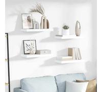 vidaXL Wandschappen zwevend 4 st 23x23,5x3,8 cm MDF hoogglans wit323741 Blanc G