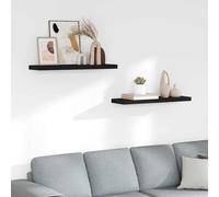 vidaXL Wandschappen zwevend 2 st 120x23,5x3,8 cm MDF eikenkleurig323884 Brun G