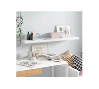 Etagère murale flottante Blanc brillant 120x23,5x3,8 cm MDF