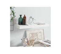 Etagère murale flottante Blanc brillant 50x23x3,8 cm MDF