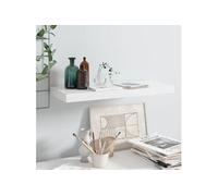 Étagère murale flottante Blanc brillant 60x23,5x3,8 cm MDF Blanc brillant G