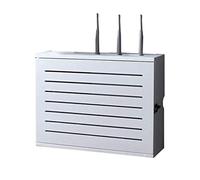 Étagère murale flottante blanche pour routeur sans fil avec finition de fil de blindage pour routeur Wifi et nization de prise (diamètre intérieur 45 cm)