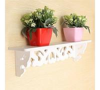 étagère murale flottante de style shabby chic blanc Bodhi2000 Support mural de présentation décorative Support de rangement, blanc, 35cm by 8cm
