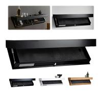 Étagère murale flottante dissimulée avec compartiment caché | Solution de rangement secrète pour salon, chambre à coucher et bureau - Design élégant noir
