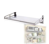 Étagère murale flottante en acier inoxydable pour four à micro-ondes, facile à installer, robuste, étagère murale durable pour cuisine et salle de bain