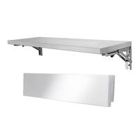 Étagère Murale Flottante en Acier Inoxydable, Table À Manger Pliante avec Support Métallique, pour Restaurant, Cuisine et Maison(40x35cm/16x14in)