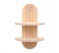 Étagère murale flottante en bois de pin, offrant un rangement fonctionnel pour plantes et livres, conçue pour économiser de l'espace et améliorer l'esthétique de la pièce (double étagère)