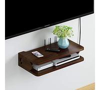 Étagère murale flottante en bois massif pour décodeur, routeur, lecteur DVD, support de rangement et d'affichage multifonction pour télécommande et décoration d'intérieur