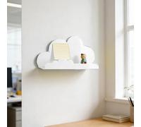 Étagère murale flottante en forme de nuage de 27 cm pour rangement de chambre à coucher, étagère décorative blanche pour salon, organiseur de panneaux composites en bois et plastique (blanc)
