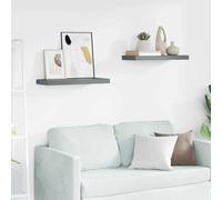 Vidaxl Étagère Murale Flottante 2 Pcs Gris Brillant 90x23,5x3,8 Cm Mdf Gris