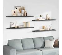 vidaXL Wandschappen zwevend 4 st 120x23,5x3,8 cm MDF hoogglans grijs323801 Gris G