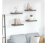 Etagère Murale Flottante Gris MDF Suspendu Bibliothèque Salon Intérieur vidaXL