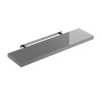 Casaria® Étagère Murale Flottante Gris Brillant 90 cm MDF Robuste Effet Flottant Support de Fixation Inclus étagère Bois
