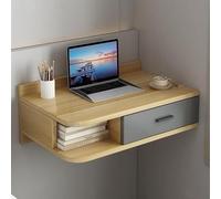 Étagère Murale Flottante Multifonctionnelle en Bois avec Tiroir, Vanité De Bureau Et Table Nuit 3 1 Peu Encombrante pour Chambre À Coucher, Salon, Conception Universelle Côté Gauche/Droite