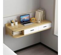 Étagère Murale Flottante Multifonctionnelle en Bois avec Tiroir, Vanité De Bureau Et Table Nuit 3 1 Peu Encombrante pour Chambre À Coucher, Salon, Conception Universelle Côté Gauche/Droite
