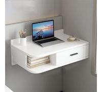 Étagère Murale Flottante Multifonctionnelle en Bois avec Tiroir, Vanité De Bureau Et Table Nuit 3 1 Peu Encombrante pour Chambre À Coucher, Salon, Conception Universelle Côté Gauche/Droite
