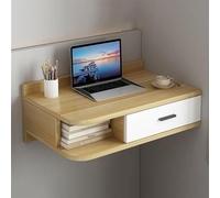 Étagère Murale Flottante Multifonctionnelle en Bois avec Tiroir, Vanité De Bureau Et Table Nuit 3 1 Peu Encombrante pour Chambre À Coucher, Salon, Conception Universelle Côté Gauche/Droite