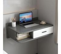 Étagère Murale Flottante Multifonctionnelle en Bois avec Tiroir, Vanité De Bureau Et Table Nuit 3 1 Peu Encombrante pour Chambre À Coucher, Salon, Conception Universelle Côté Gauche/Droite