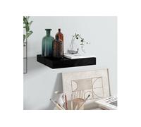 Étagère murale flottante Noir brillant 23x23,5x3,8 cm MDF Noir brillant G