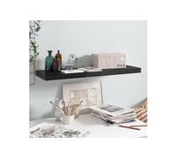 Etagère murale flottante Noir brillant 80x23,5x3,8 cm MDF