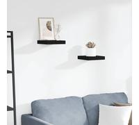 Vidaxl Étagère Murale Flottante 2 Pcs Blanc Brillant 23x23,5x3,8cm Mdf Blanc