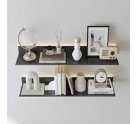 Étagère murale flottante, noire, 150 x 23 x 6 cm, facile à nettoyer, solution de rangement légère pour la maison et le bureau, décoration élégante, parfaite pour n'importe quelle pièce