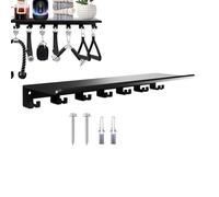 Étagère murale flottante - Organisateur pour étagères en acier 40x12 cm, support de montage robuste, avec crochet résistant, stockage en métal pour charges lourdes | Organisateur