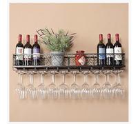 Étagère murale flottante pour bouteilles de vin en fer - Rangement pour la maison, le bar, les liqueurs, les boissons alcoolisées - Décoration de cuisine - 120 x 25 cm