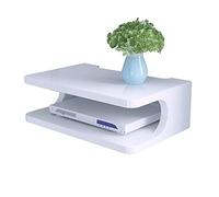 Étagère murale flottante pour console TV, routeur, DVD, boîtier supérieur, téléphone, support de rangement de couleur blanche avec boîte de séparation pour l'organisation de la maison