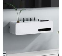 Étagère murale flottante pour TV - Console multimédia polyvalente et meuble TV décoratif pour salon, chambre à coucher et salle multimédia - Étagère d'angle avec blindage de prise murale et étagère